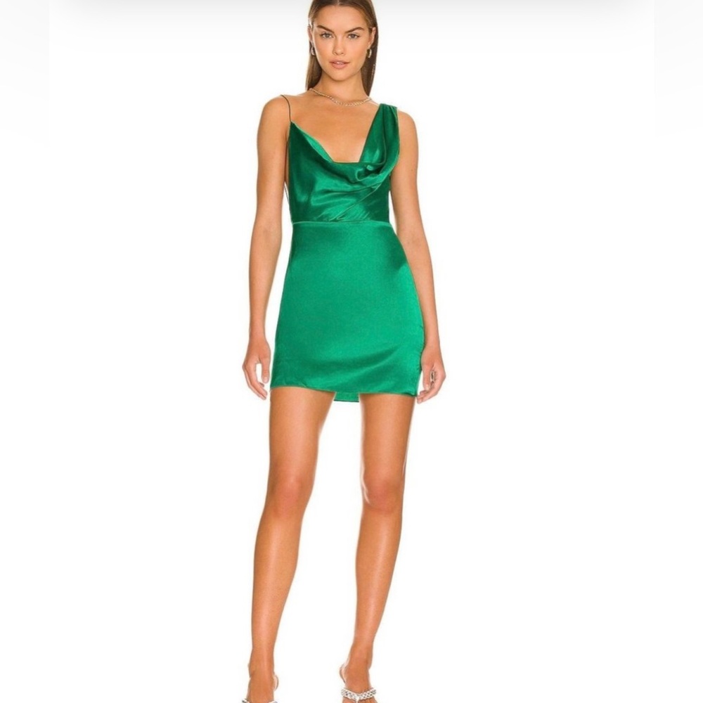 Amanda Uprichard x Revolve Ariel Mini Dress in Green | S